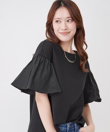 COUP DE CHANCE | 【手洗い可／日本製】ギャザーフレアスリーブ　プルオーバー(Tシャツ/カットソー)