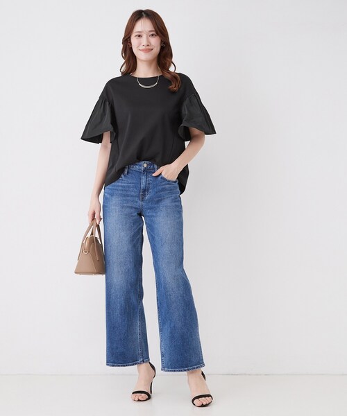 COUP DE CHANCE（クードシャンス）の「【手洗い可／日本製】ギャザーフレアスリーブ　プルオーバー（Tシャツ/カットソー・レディース・ブラック/ホワイト/ブラウン系その他/ブルー系その他・34/38/36/40）」の21枚目の写真