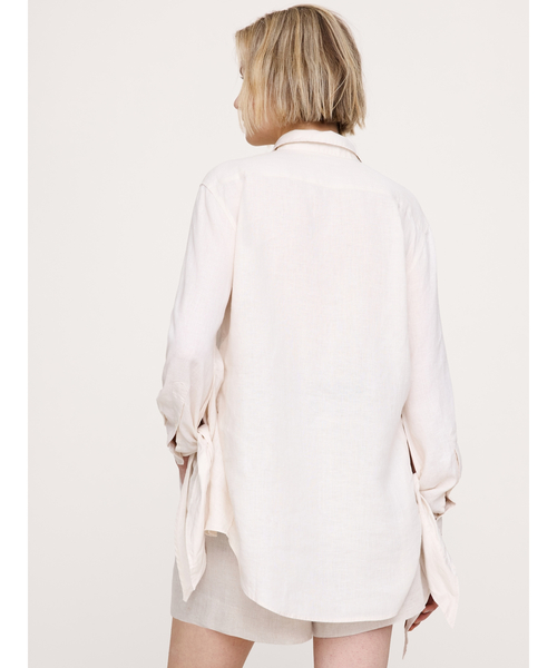 Banana Republic(バナナリパブリック)の「オーバーサイズ タイカフ リネンシャツ(シャツ/ブラウス・レディース・ブラウン/ブラック/アイボリー・L/M/S/XS)」の16枚目の写真