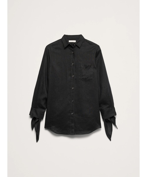 Banana Republic(バナナリパブリック)の「オーバーサイズ タイカフ リネンシャツ(シャツ/ブラウス・レディース・ブラウン/ブラック/アイボリー・L/M/S/XS)」の10枚目の写真