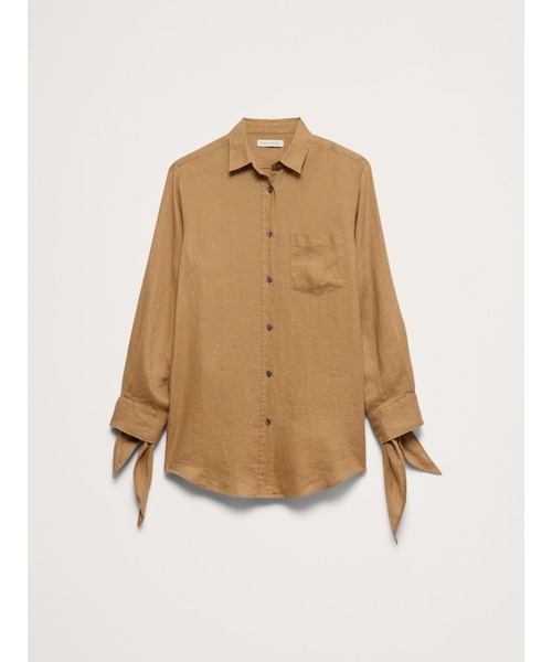 Banana Republic(バナナリパブリック)の「オーバーサイズ タイカフ リネンシャツ(シャツ/ブラウス・レディース・ブラウン/ブラック/アイボリー・L/M/S/XS)」の11枚目の写真