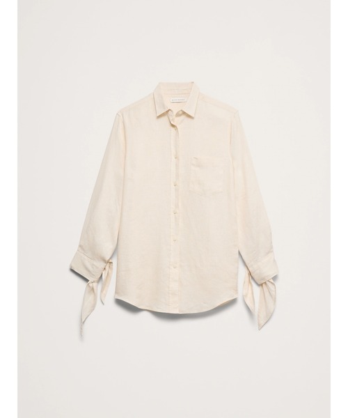 Banana Republic(バナナリパブリック)の「オーバーサイズ タイカフ リネンシャツ(シャツ/ブラウス・レディース・ブラウン/ブラック/アイボリー・L/M/S/XS)」の12枚目の写真