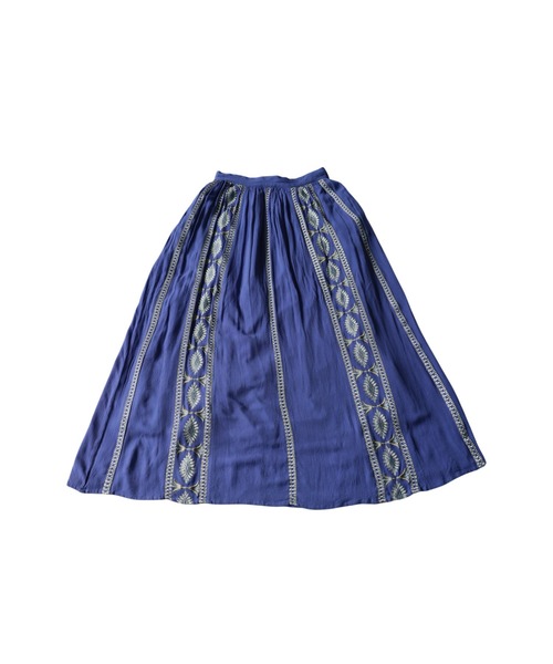 antiqua(アンティカ)の「刺繍 フレア ロング スカート(スカート・レディース・ブラック/ブルー/ホワイト・ONESIZE)」の16枚目の写真