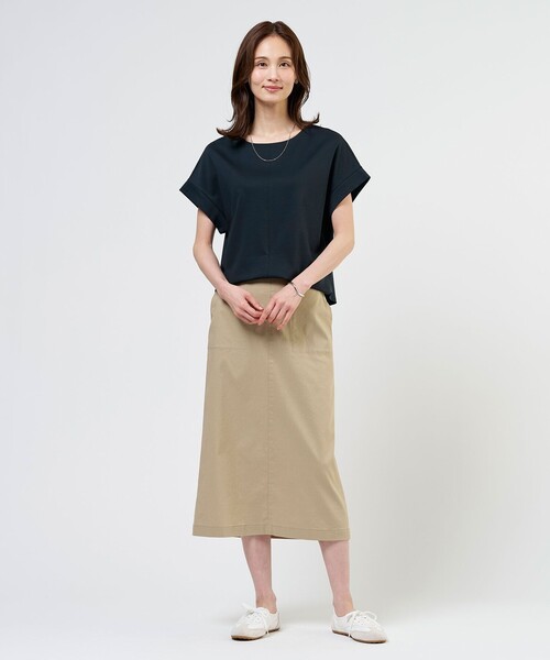 J.PRESS Ladies(J.プレス レディス)の「【2WAY】コットンスムース フレンチスリーブ カットソー(Tシャツ/カットソー・レディース・ライトグレー系/ライトグリーン系/ホワイト系/ネイビー系/サックスブルー系/ブラウン系・SMALL)」の19枚目の写真