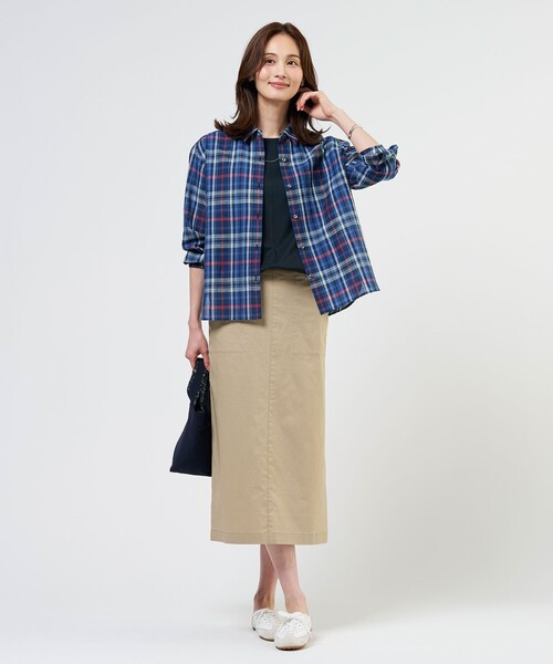 J.PRESS Ladies(J.プレス レディス)の「【2WAY】コットンスムース フレンチスリーブ カットソー(Tシャツ/カットソー・レディース・ライトグレー系/ライトグリーン系/ホワイト系/ネイビー系/サックスブルー系/ブラウン系・SMALL)」の20枚目の写真