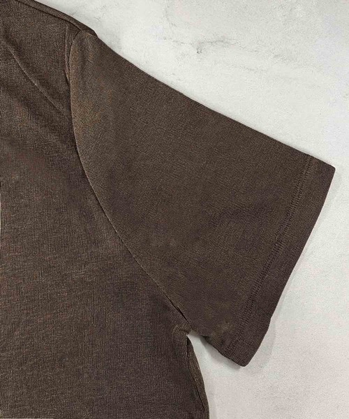 LOWO(ロワ)の「綿混クルーネックオーバーサイズ無地Tシャツ しっとりとしたシルキーな光沢と伸縮性が魅力の大人トップス(Tシャツ/カットソー・レディース・ブラウン/グレー/テラコッタ/ブラック・FREE)」の19枚目の写真