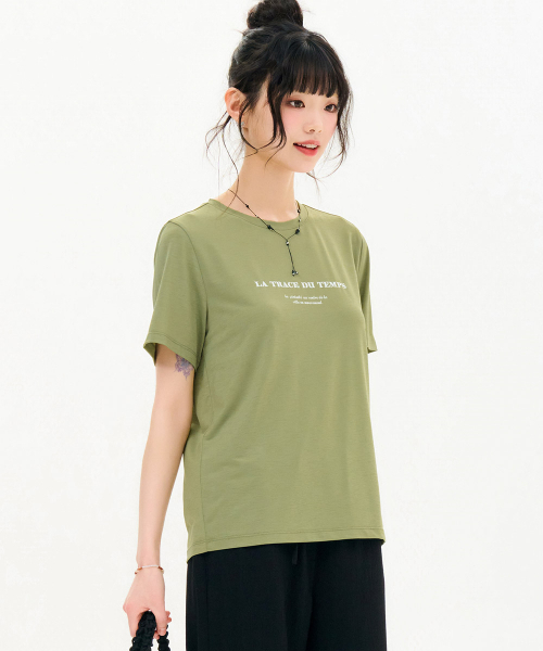 CHASECULT(チェイスカルト)の「レディースエッセンシャルアイスTシャツ-FBZG5851C0V(Tシャツ/カットソー・レディース・カーキ・85/90/95)」の5枚目の写真