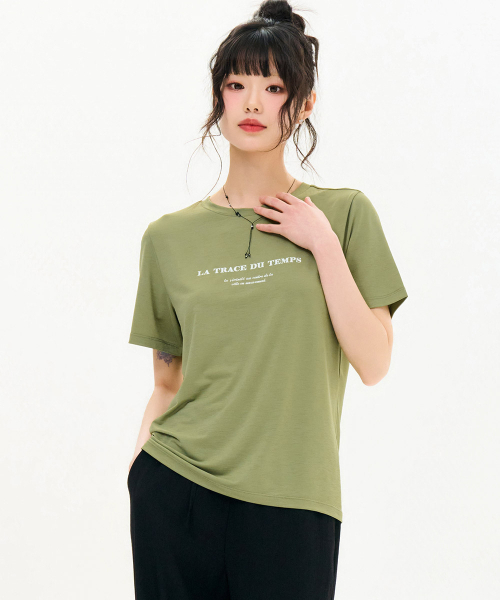 CHASECULT(チェイスカルト)の「レディースエッセンシャルアイスTシャツ-FBZG5851C0V(Tシャツ/カットソー・レディース・カーキ・85/90/95)」の4枚目の写真