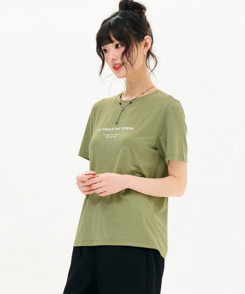 CHASECULT(チェイスカルト)の「レディースエッセンシャルアイスTシャツ-FBZG5851C0V(Tシャツ/カットソー・レディース・カーキ・85/90/95)」の3枚目の写真