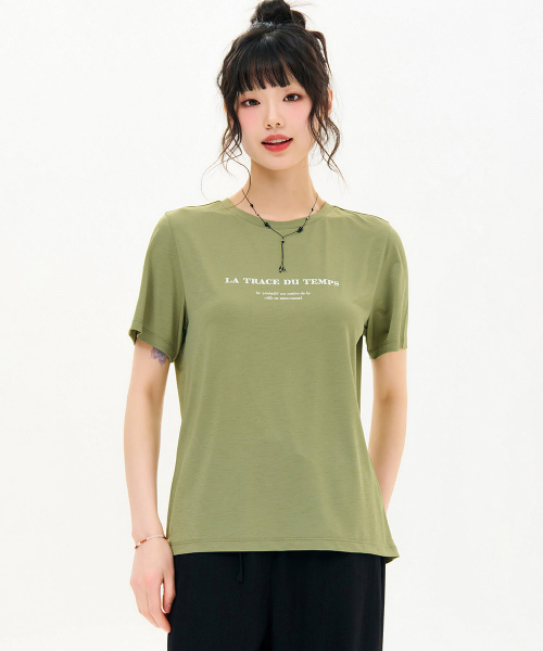 CHASECULT(チェイスカルト)の「レディースエッセンシャルアイスTシャツ-FBZG5851C0V(Tシャツ/カットソー・レディース・カーキ・85/90/95)」の2枚目の写真