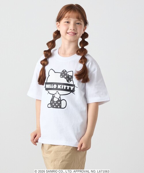 SHIPS any(シップス エニィ)の「Hello Kitty × SHIPS any: ハローキティ プリント TEE <KIDS>(Tシャツ/カットソー・キッズ・ホワイト/ホワイト系/ライトホワイト・130/120/150/140)」の3枚目の写真