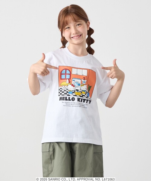 SHIPS any(シップス エニィ)の「Hello Kitty × SHIPS any: ハローキティ プリント TEE <KIDS>(Tシャツ/カットソー・キッズ・ホワイト/ホワイト系/ライトホワイト・130/120/150/140)」の1枚目の写真