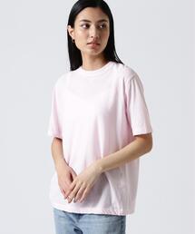 【美品】  ATON / エイトン | GARMENT DYED / クルーネック Tシャツ カットソー | 02 | pink | レディース ATON - 【美品】 ATON / エイトン | GARMENT DYED / クルーネック T