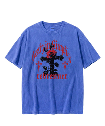 DTF シンプリー ピグメント 半袖Tシャツ ブルー