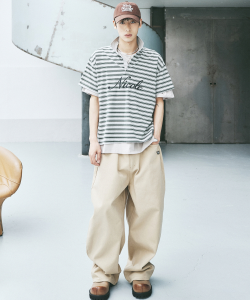 NICK&NICOLE(ニックアンドニコール)の「BUTTERFLY WIDE COTTON PANTS_BEIGE(その他パンツ・メンズ・その他・SMALL/MEDIUM/LARGE)」の3枚目の写真