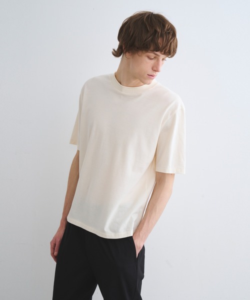 three dots(スリードッツ)の「サンデッドジャージーピケ 半袖Tシャツ(Tシャツ/カットソー・メンズ・ベージュ系その他/ボルドー・SMALL/MEDIUM)」の10枚目の写真
