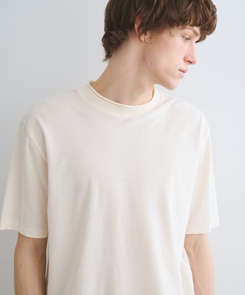 three dots(スリードッツ)の「サンデッドジャージーピケ 半袖Tシャツ(Tシャツ/カットソー・メンズ・ベージュ系その他/ボルドー・SMALL/MEDIUM)」の9枚目の写真