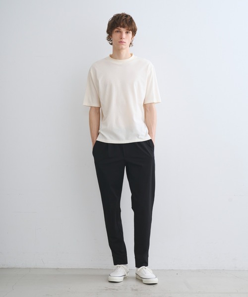 three dots(スリードッツ)の「サンデッドジャージーピケ 半袖Tシャツ(Tシャツ/カットソー・メンズ・ベージュ系その他/ボルドー・SMALL/MEDIUM)」の11枚目の写真