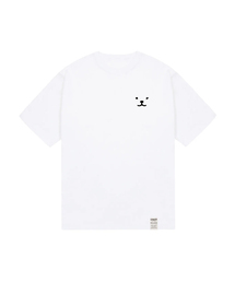 [ユニセックス]パピーフェイスブラックスモールドローイングスマイル半袖Tシャツ_ホワイト