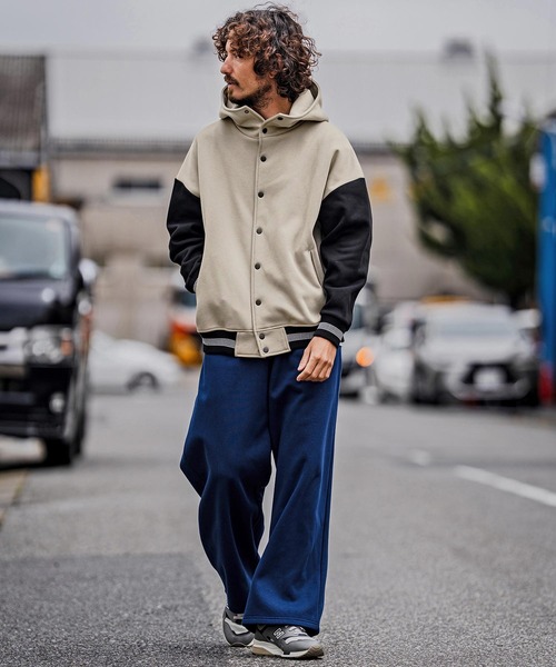 CAMBIO(カンビオ)の「mj11604-Fleece Lined Snap Front Hoodie Jacket スナップボタンフーディージャケット(A70726cmb)(スタジャン・メンズ・ネイビー系/グレー系その他/ミックスグレー/ブラック/ブラック×グレー/ベージュ×ブラック・L/M/S)」の22枚目の写真