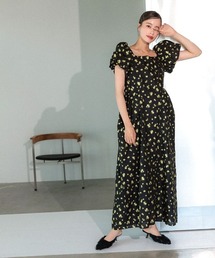 【ANDRESD】flower jacquard forme dress 結婚式 ワンピース パーティードレス オケージョンドレス お呼ばれ 二次会 成人式 同窓会