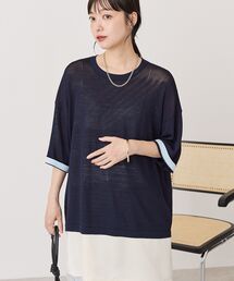 AMERICAN HOLIC（アメリカンホリック）の「【接触冷感】配色 コクーンシルエットニット（ニット/セーター）」
