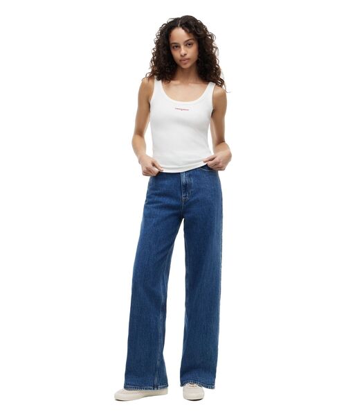 tommy jeans（トミー ジーンズ）の「スリムスクリプトリブタンクトップ（タンクトップ・レディース・ブルー/ホワイト・SMALL/MEDIUM/LARGE/X-SMALL）」の11枚目の写真