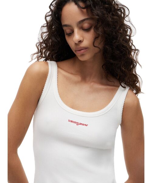 tommy jeans（トミー ジーンズ）の「スリムスクリプトリブタンクトップ（タンクトップ・レディース・ブルー/ホワイト・SMALL/MEDIUM/LARGE/X-SMALL）」の10枚目の写真