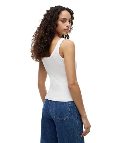 tommy jeans（トミー ジーンズ）の「スリムスクリプトリブタンクトップ（タンクトップ・レディース・ブルー/ホワイト・SMALL/MEDIUM/LARGE/X-SMALL）」の9枚目の写真