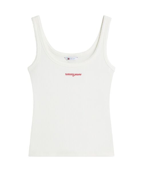 tommy jeans（トミー ジーンズ）の「スリムスクリプトリブタンクトップ（タンクトップ・レディース・ブルー/ホワイト・SMALL/MEDIUM/LARGE/X-SMALL）」の8枚目の写真