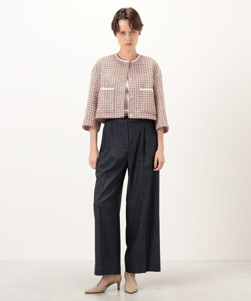 BALLSEY(ボールジィ)の「サンセットツイード ショートクルージャケット(ノーカラージャケット・レディース・ベージュ系その他・36)」の2枚目の写真