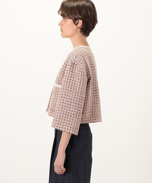 BALLSEY(ボールジィ)の「サンセットツイード ショートクルージャケット(ノーカラージャケット・レディース・ベージュ系その他・36)」の4枚目の写真