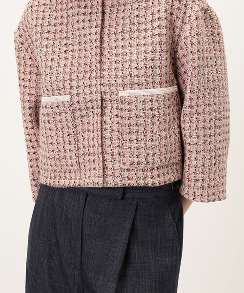 BALLSEY(ボールジィ)の「サンセットツイード ショートクルージャケット(ノーカラージャケット・レディース・ベージュ系その他・36)」の12枚目の写真