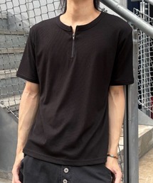 【nmtc+】Half Zip-Up Slim Tee / 【エヌエムティーシープラス】ハーフジップアップスリムTシャツ