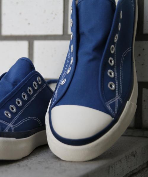 coen(コーエン)の「キャンバススリッポン16SS(スリッポン・メンズ・コバルトブルー/レッド・25.5cm/27.5cm/26cm/27cm/26.5cm)」の1枚目の写真