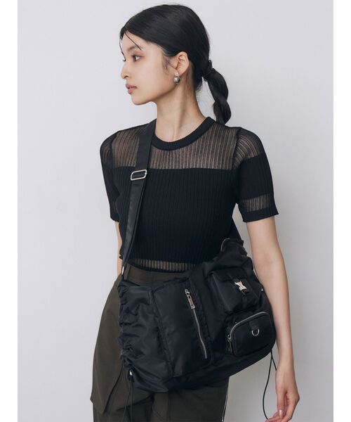 MURUA(ムルーア)の「【WEB限定】サイドドロストポケットバッグ(ショルダーバッグ・レディース・ブラック/グレー・FREE)」の9枚目の写真
