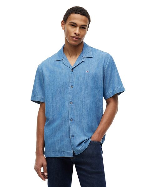 TOMMY HILFIGER(トミーヒルフィガー)の「デニムキャンプカラーシャツ(シャツ/ブラウス・メンズ・インディゴブルー・X-LARGE/SMALL/MEDIUM/LARGE)」の1枚目の写真
