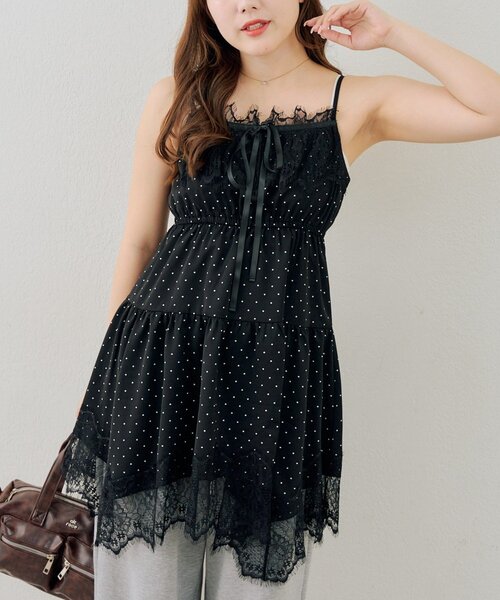 continuer de NICE CLAUP（コンティニューデナイスクラップ）の「レース付アソートキャミチュニック（シャツ/ブラウス・レディース・オフホワイト/ホワイト系その他/ブラック系その他/チェック・FREE）」の19枚目の写真