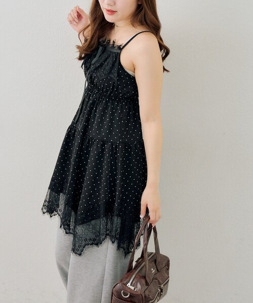 continuer de NICE CLAUP（コンティニューデナイスクラップ）の「レース付アソートキャミチュニック（シャツ/ブラウス・レディース・オフホワイト/ホワイト系その他/ブラック系その他/チェック・FREE）」の20枚目の写真