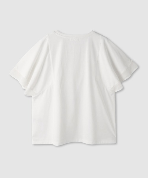 NAVY(ネイビー)の「【SARARI /サラリ】冷感 DRY シフォン使いフレアスリーブUVカットTシャツ(Tシャツ/カットソー・レディース・グレイッシュベージュ/オフホワイト/チャコール・M/L)」の8枚目の写真