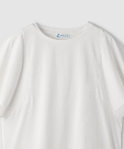 NAVY(ネイビー)の「【SARARI /サラリ】冷感 DRY シフォン使いフレアスリーブUVカットTシャツ(Tシャツ/カットソー・レディース・グレイッシュベージュ/オフホワイト/チャコール・M/L)」の7枚目の写真