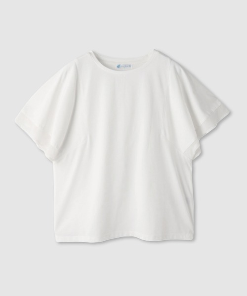 NAVY(ネイビー)の「【SARARI /サラリ】冷感 DRY シフォン使いフレアスリーブUVカットTシャツ(Tシャツ/カットソー・レディース・グレイッシュベージュ/オフホワイト/チャコール・M/L)」の18枚目の写真