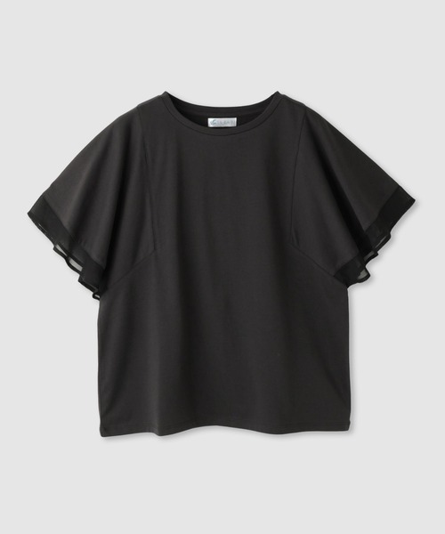 NAVY(ネイビー)の「【SARARI /サラリ】冷感 DRY シフォン使いフレアスリーブUVカットTシャツ(Tシャツ/カットソー・レディース・グレイッシュベージュ/オフホワイト/チャコール・M/L)」の19枚目の写真