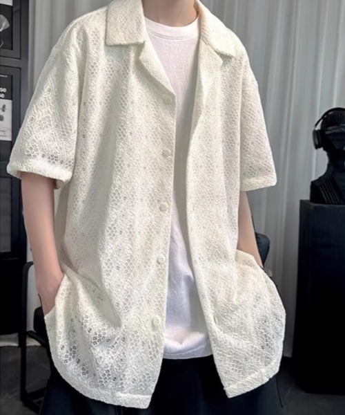 KELVIN（ケルヴァン）の「Tech Oversized Short Sleeve Hoodie テックオーバーサイズショートスリーブフーディー（その他トップス・メンズ・ホワイト/ブラック・MEDIUM/LARGE）」の5枚目の写真