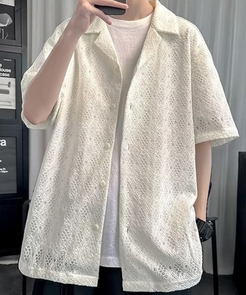 KELVIN（ケルヴァン）の「Tech Oversized Short Sleeve Hoodie テックオーバーサイズショートスリーブフーディー（その他トップス・メンズ・ホワイト/ブラック・MEDIUM/LARGE）」の6枚目の写真