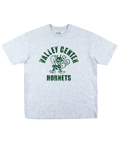 NAVYTEAM(ネイビーチーム)の「VALLEY CENTER HORNETS 半袖Tシャツ(6色)(Tシャツ/カットソー・レディース・ライトグレー/イエロー×グレー/ホワイト×ブラック/ホワイト×グリーン/ネイビー/ブラック・SMALL/MEDIUM/LARGE/X-LARGE)」の7枚目の写真