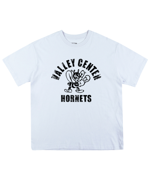 NAVYTEAM(ネイビーチーム)の「VALLEY CENTER HORNETS 半袖Tシャツ(6色)(Tシャツ/カットソー・レディース・ライトグレー/イエロー×グレー/ホワイト×ブラック/ホワイト×グリーン/ネイビー/ブラック・SMALL/MEDIUM/LARGE/X-LARGE)」の11枚目の写真