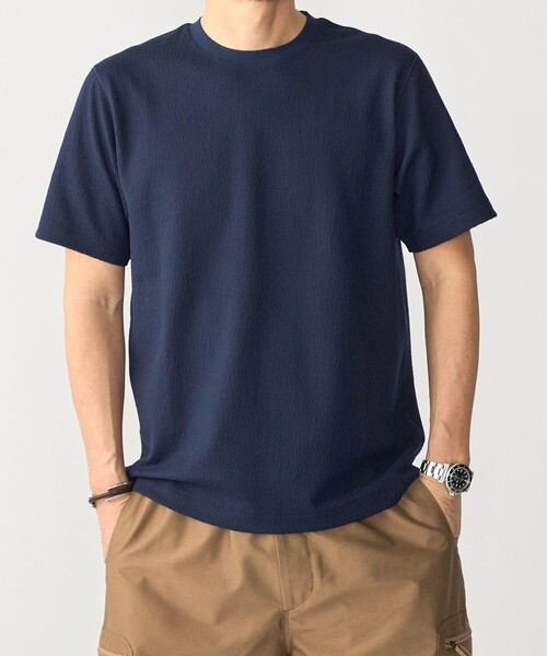SHIPS（シップス）の「SHIPS:〈MADE IN JAPAN〉リンクス ジャカード Tシャツ（Tシャツ/カットソー・メンズ・ホワイト/オリーブ/ネイビー/ダークグレー・X-LARGE/LARGE/MEDIUM/SMALL）」の4枚目の写真