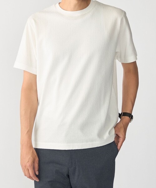 SHIPS（シップス）の「SHIPS:〈MADE IN JAPAN〉リンクス ジャカード Tシャツ（Tシャツ/カットソー・メンズ・ホワイト/オリーブ/ネイビー/ダークグレー・X-LARGE/LARGE/MEDIUM/SMALL）」の2枚目の写真