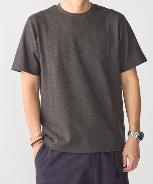 SHIPS（シップス）の「SHIPS:〈MADE IN JAPAN〉リンクス ジャカード Tシャツ（Tシャツ/カットソー・メンズ・ホワイト/オリーブ/ネイビー/ダークグレー・X-LARGE/LARGE/MEDIUM/SMALL）」の3枚目の写真